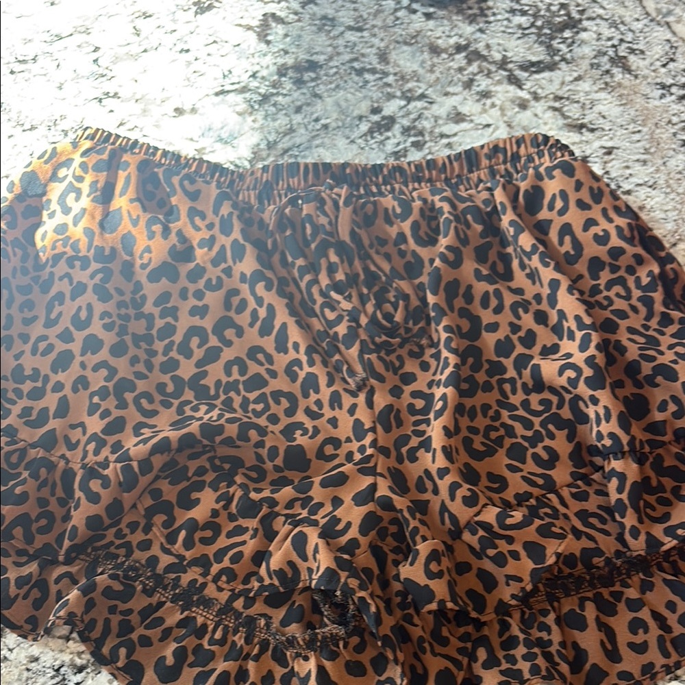 Sienna Sky Leopard Skorts Brown Black